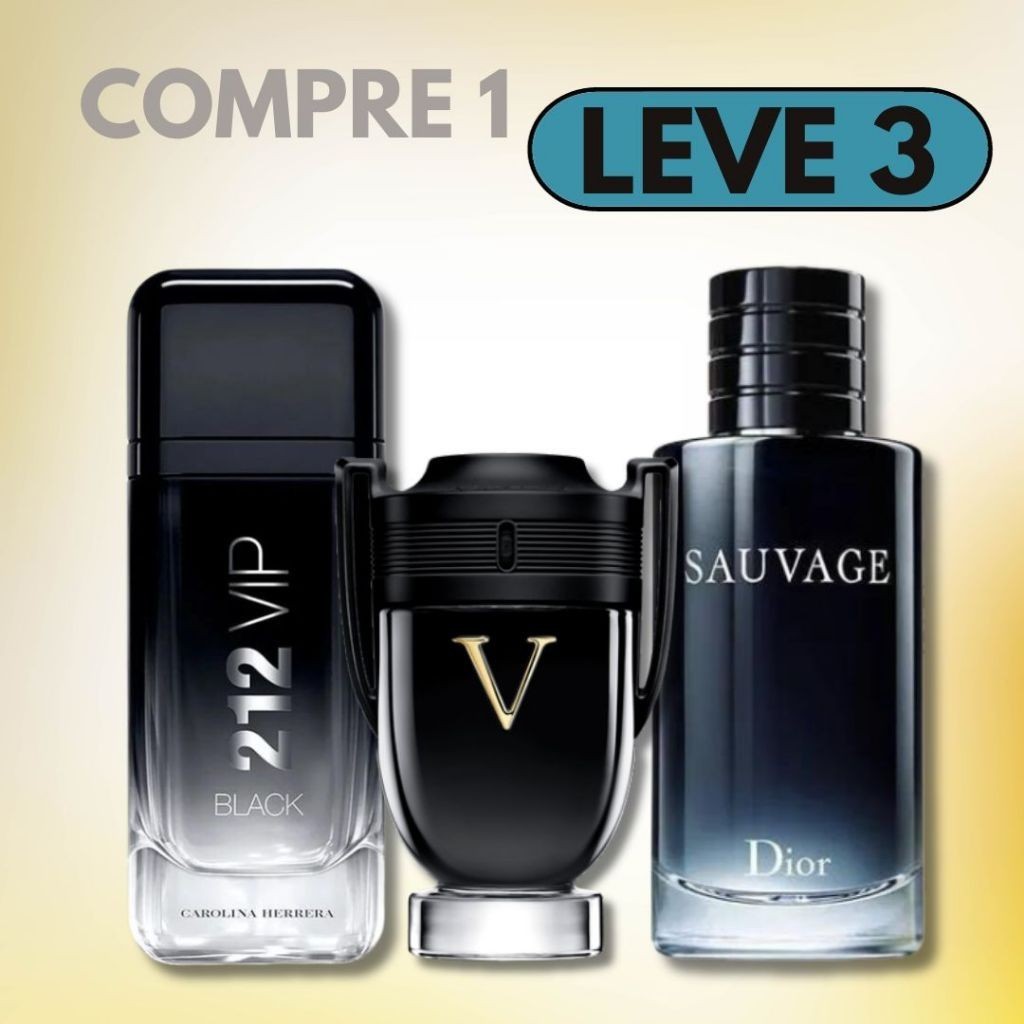 Kit 3 Perfume Masculino Importado 100ml De Alta Fixação - (Vict+212b ...