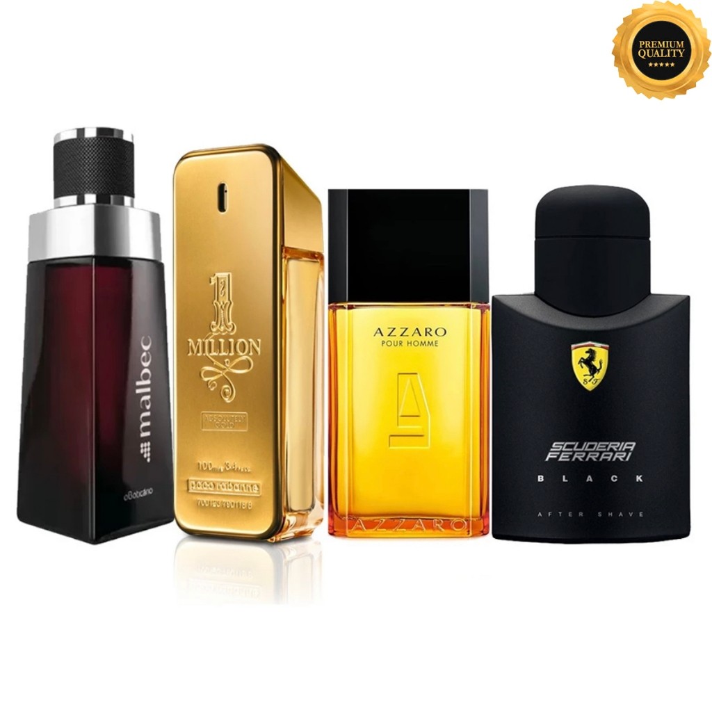 Kit 04 Perfumes Masculinos Importados Combo Promocional Até Acabar o Estoque