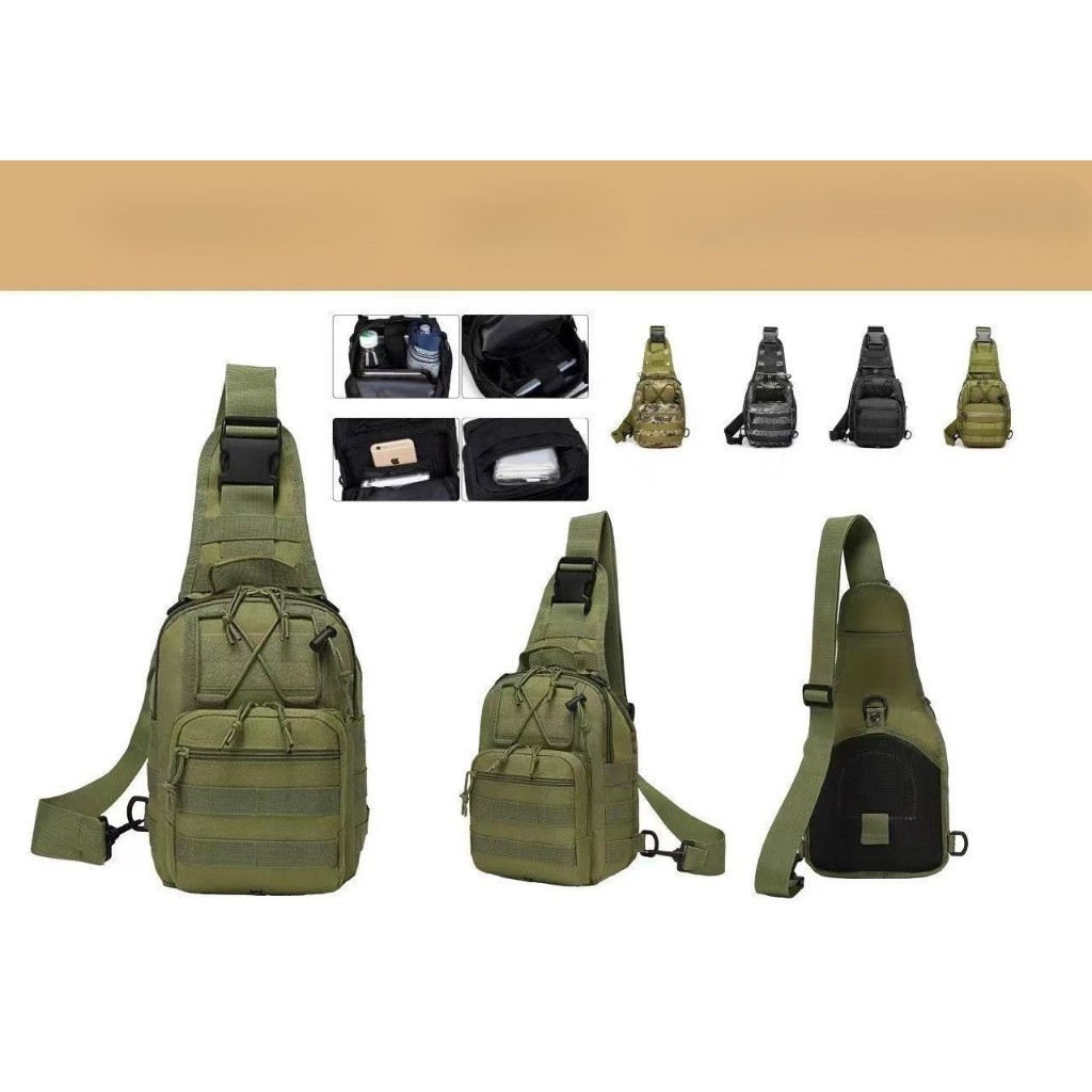 Bolsa Tática Transversal Impermeável Peito E Ombro Masculina Feminina Sling Sport