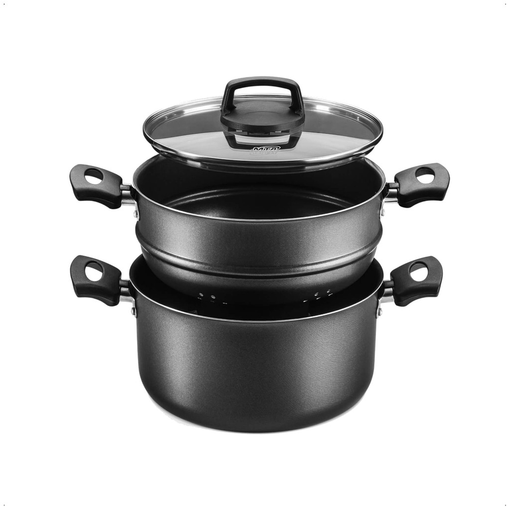 Conjunto de Panela para Cozimento a Vapor 3L Antiaderente Alças e ...