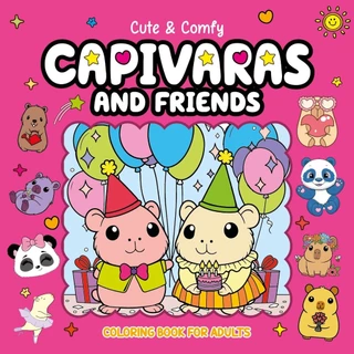 Cute & Comfy Coloring Book for Adults - Capivaras and Friends - Livro de Colorir Adulto 10 em Oferta na Shopee