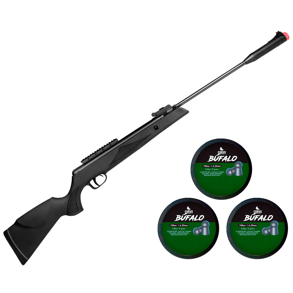 Espingarda Arma de Pressão 6.35 Rossi Viper Gr 80kg e Kit 3 Estojos ...
