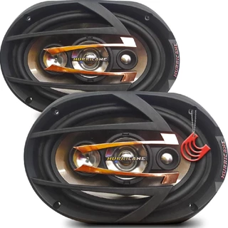 Kit Falantes 6x9 polegadas Tampão Porta Malas Quadriaxial Bocas Medios 300w Hurricane Platino QR69 em Oferta na Shopee
