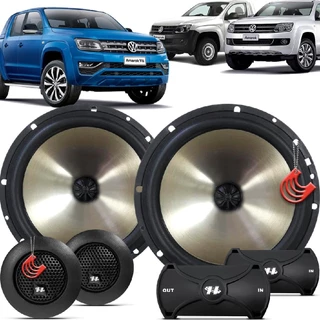 Kit Alto Falante Dianteiro Amarok 2010 a 2021 - Som Porta Frente Hurricane Platino Duas Vias 320w em Oferta na Shopee