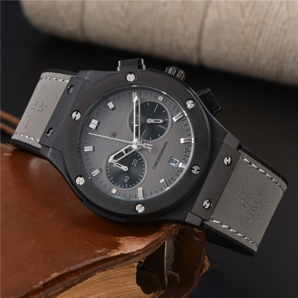 Relógio masculino de luxo estilo divisão colheita calendário de trabalho Manual moda cinto de aço inoxidável e