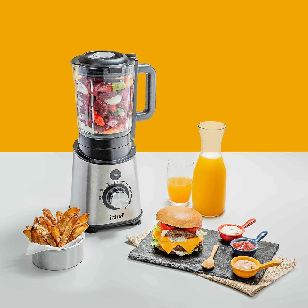 Multiprocessador Power Nutri Revolution Ichef com torre de extração, moedor de grãos e disco duplo