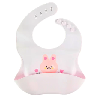 Babador Infantil Rosa Claro Impermeável C/ Bolso pega Migalhas - Castela
