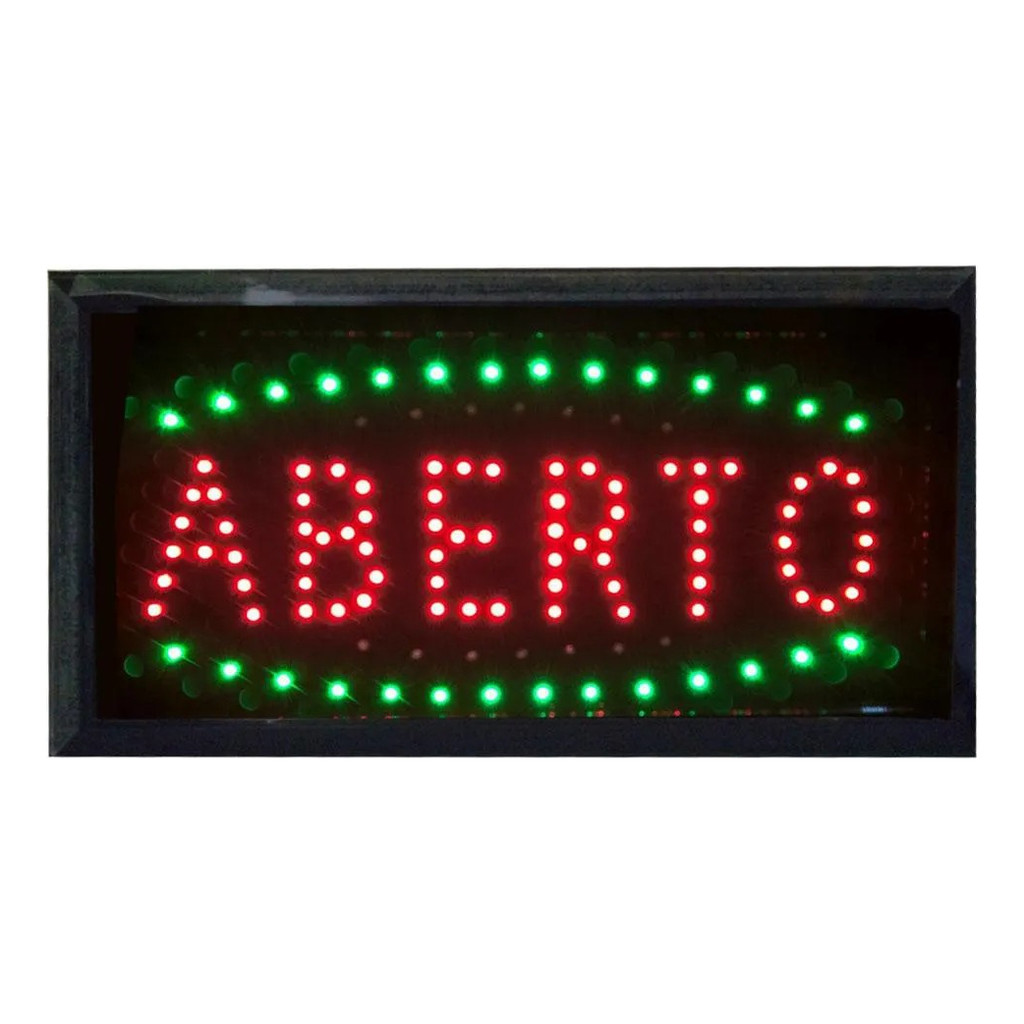 Painel De Led Luminoso Aberto 110v Ou 220v Comercio Adega | Shopee Brasil
