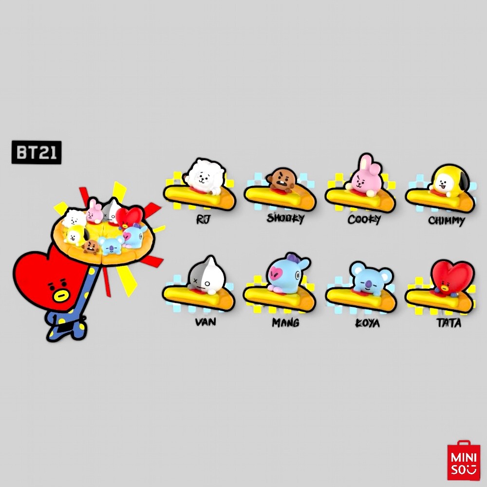 Blind Box BT21 Miniso Pizza Original – Enfeite de Mesa