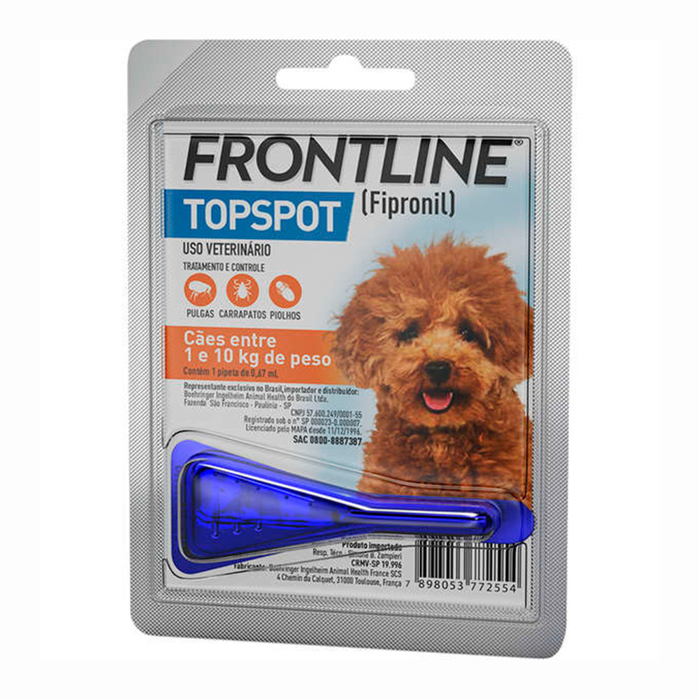 Antipulgas e Carrapatos Frontline Topspot 1 Pipeta 10kg | Caprioli - Detalhes