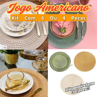 Kit Jogo Americano Com 6 Ou 4 Peças 38Cm Descanso De Mesa Jantar Flexível Elegante E Rústico em Oferta na Shopee