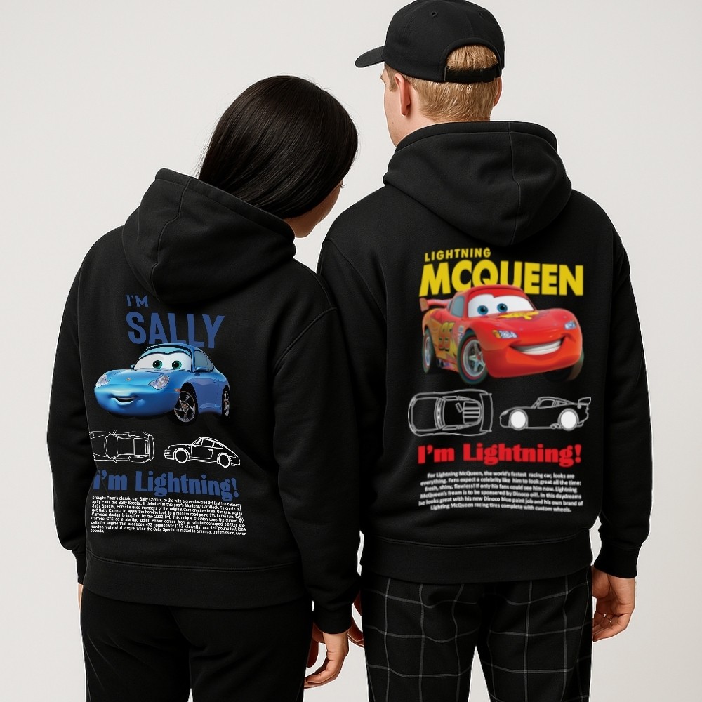 Kit Casal Blusa Moletom Canguru Sally e Relâmpago Mcqueen Carros Kit ...