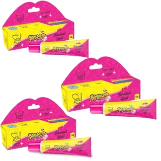 Kit c/ 3 Hidratante Labial Cheirinho Chiclete Tutti-Frutti Babasoul Soul Cosméticos em Oferta na Shopee