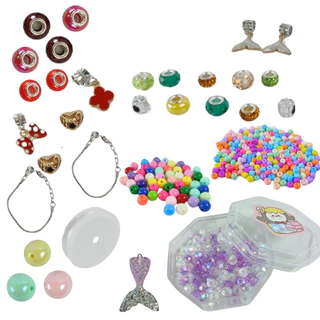 Kit de Miçangas Colorida Pulseira Bijuteria Artesanato Infantil - Castela