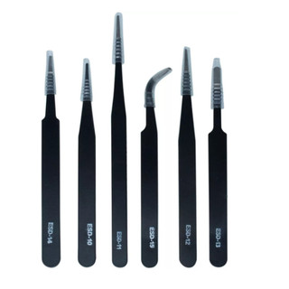 Kit Conjunto Pinças Antiestáticas Eletro Eletronica Artesanato Joalheria