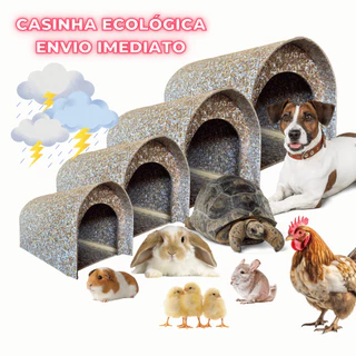 Toca Grande Casinha Pet Ecológica Reciclável para Cães, Coelhos, Tartarugas, Jabutis, Galinhas e Roedores