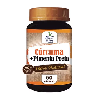Cúrcuma + Pimenta Preta 100% Natural 60 Cápsulas Multivitta