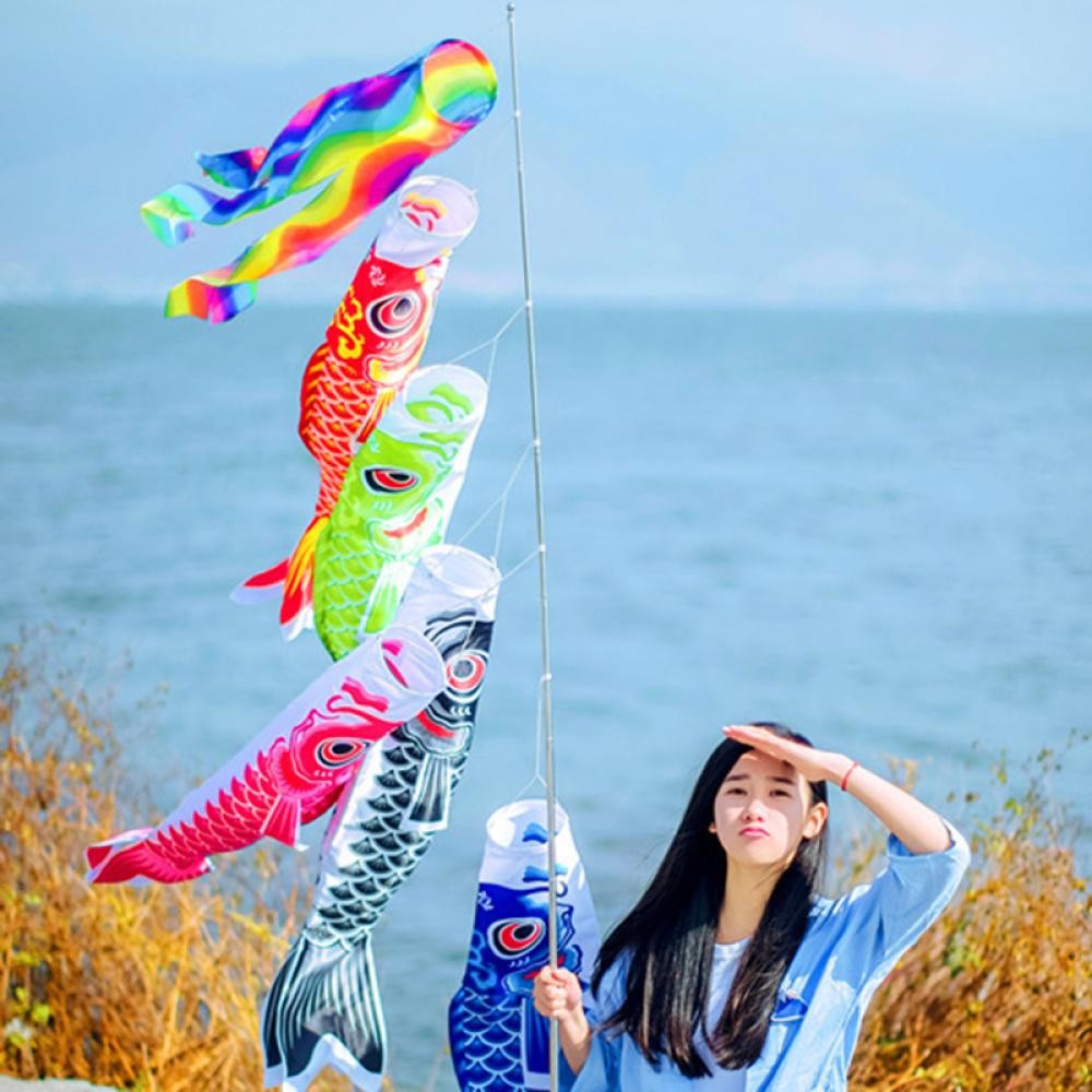 HW 70cm Koi Nobori Carpa Vento Meia Koinobori Peixe Bandeira