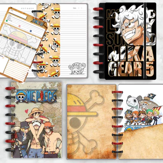 CADERNO DE DISCO INTELIGENTE A5 E UNIVERSITÁRIO ONE PIECE - PERSONALIZADO
