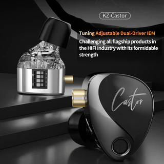 Fones De Ouvido Intra-Auriculares KZ Castor , Fone Auricular HiFi Com Graves Aprimorados , Ajuste De Som , Isolamento De