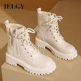 Botas IELGYBritish Martin Femininas Plus Inverno 2024 Com Zíper Duplo E Plataforma Aumentada