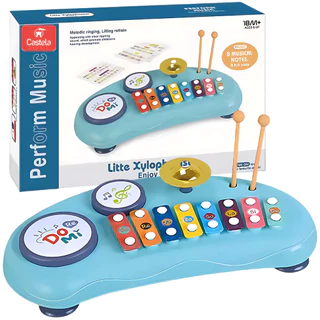 Brinquedo Xilofone Musical 8 Notas e 2 Baquetas Castela