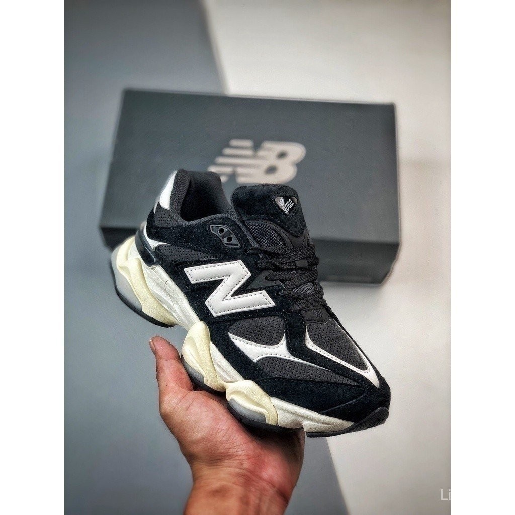 New Balance NB 9060 Original resistente ao desgaste Respirável Low-cut Casual Preto e Branco Calçados Esportivos U9060AA