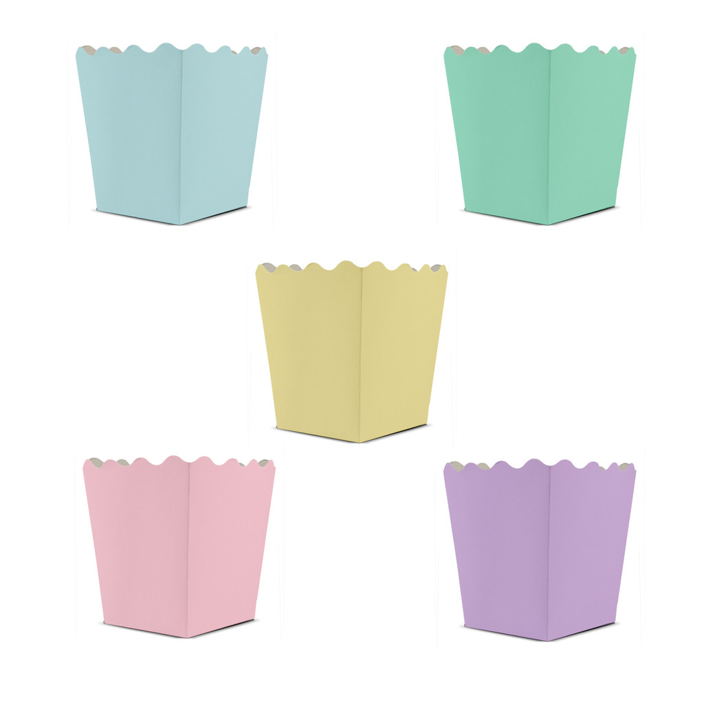 10 Cachepots de Papel em Cores Candy ou Pastel Tamanho Mini - 6,5x6 ...