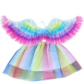 Fantasia Infantil de Fada Asa com Led e Saia Colorida - Castela