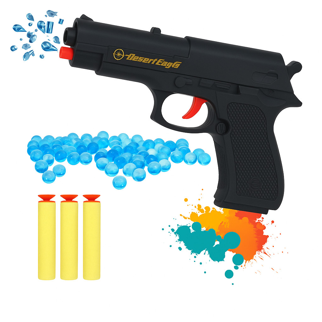 Arminha Infantil Tipo Glock – Lança Bolinha de Gel + Dardos de Espuma ...