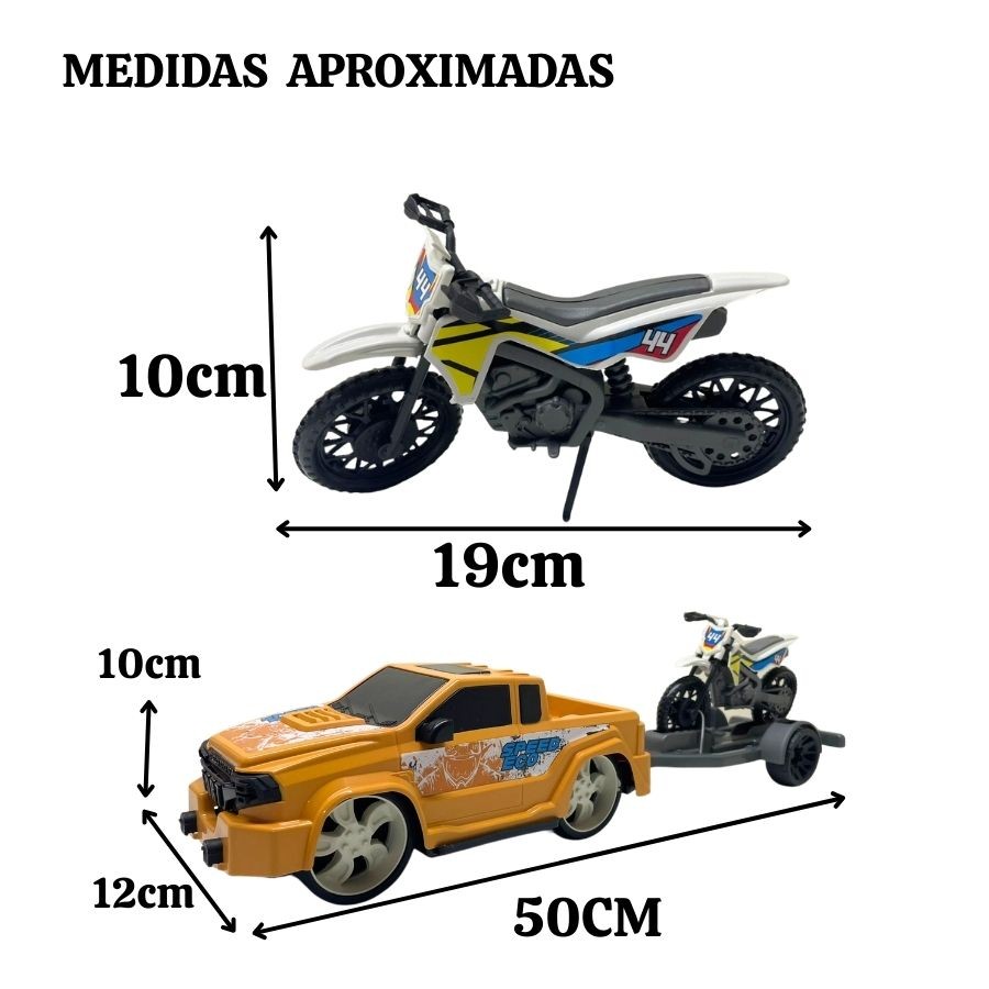 Carrinho Brinquedo Carro Carretinha Moto Trilha Infantil Menino