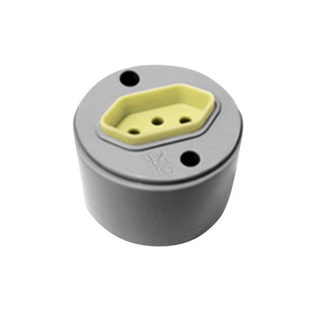 Tomada sobrepor redonda perlex 10a 250v cinza | Shopee Brasil