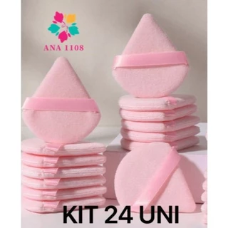 ANA1108 Kit 24/48 unidades Esponja Triangular Para Pó De Veludo Maquiagem em Oferta na Shopee