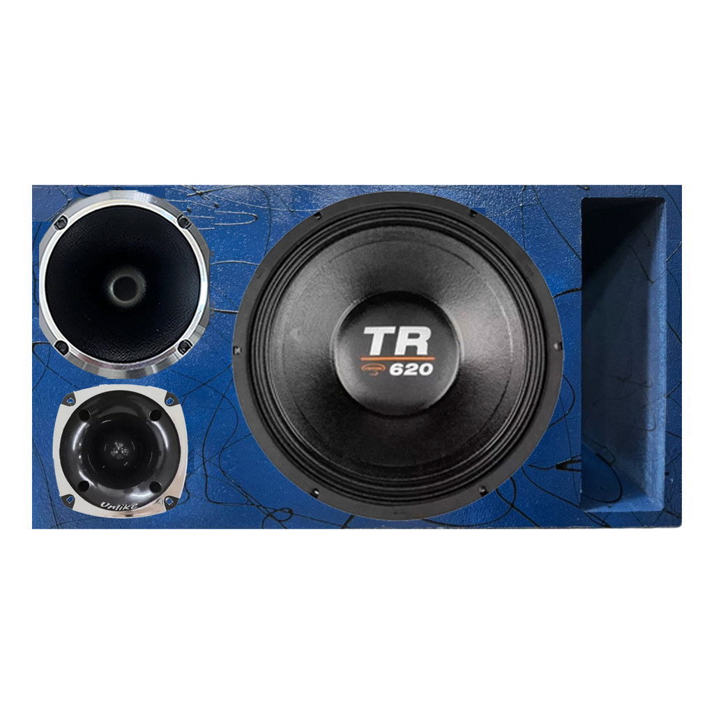 CAIXA TRIO DUTO RÉGUA ALTO FALANTE TRITON TR620 CORNETA 1425 PRETA