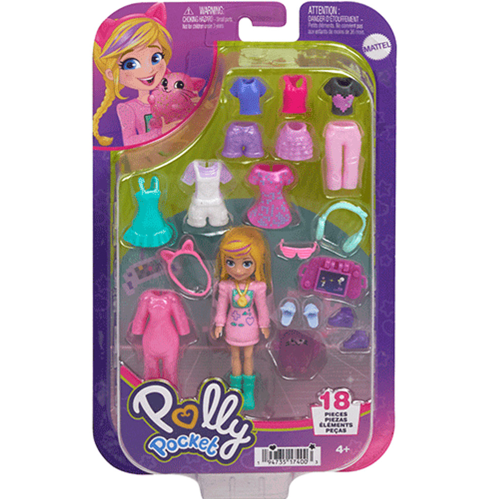 Boneca Polly Pocket Conjunto de Looks 18 pçs HKV88 HRD60 - Mattel ...