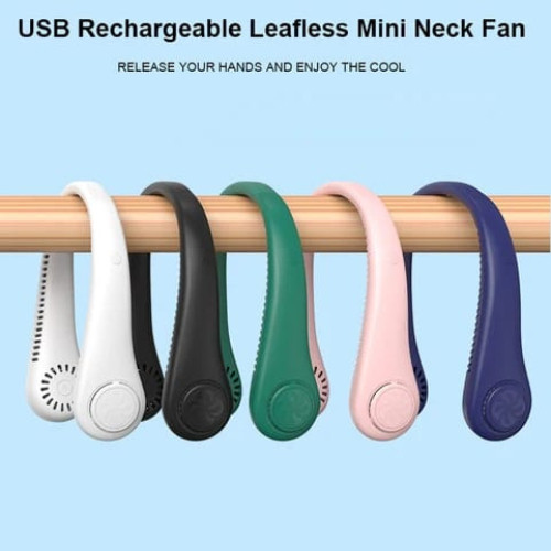Ventilador Pendurar Pescoço Usb Mini Portatil Bateria Corrida Forte Led
