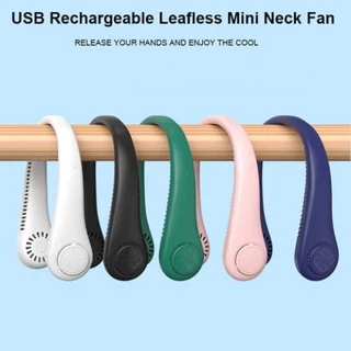 Ventilador Pendurar Pescoço Usb Mini Portatil Bateria Corrida Forte Led