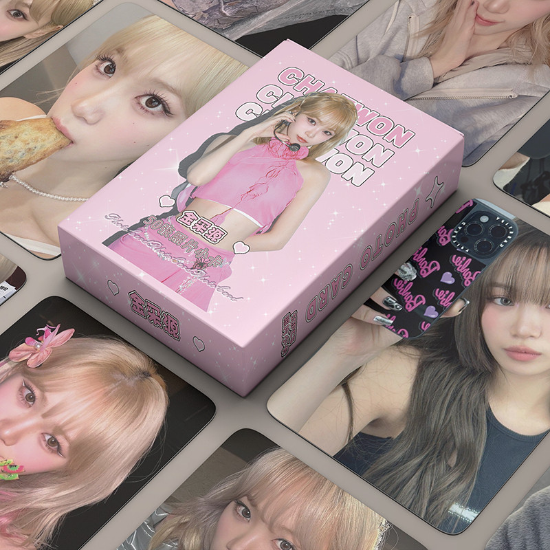 50 Pçs/Caixa Le sserafim Cartão Laser ChaeWon Eunchae Kazuha
