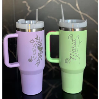 Copo Térmico Personalizado com Canudo Garrafa Com Tampa e Canudo 1,2 Litro com alça para bebidas quentes e geladas