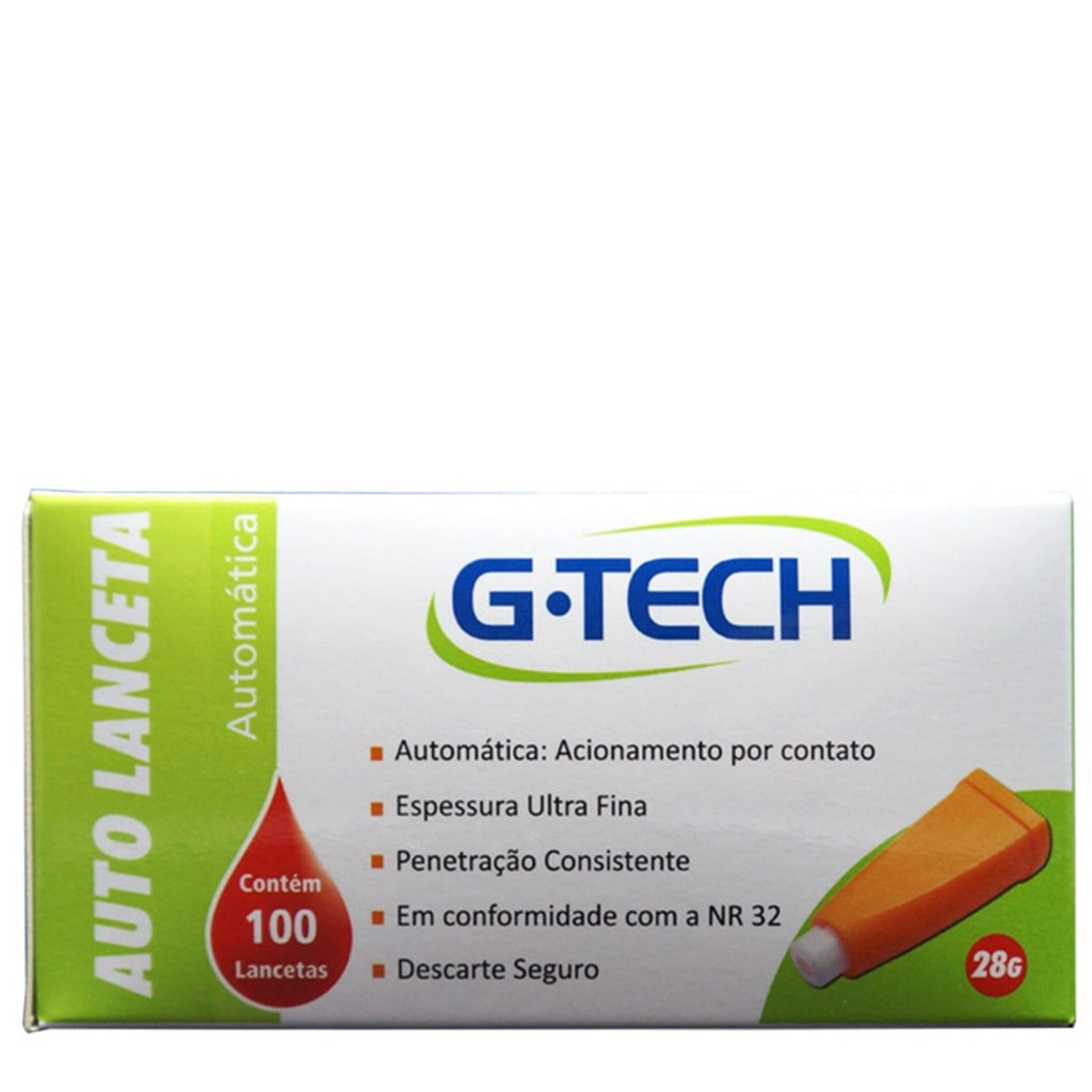 Auto Lanceta Automática 28g com 100 Unidades - G-TECH | Shopee Brasil