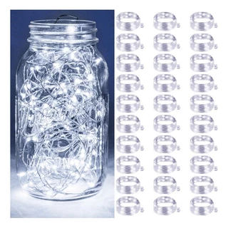 Kit 30 2m 20 Leds Cabo De Fio De Fadas Cobre Led Bateria Fixa