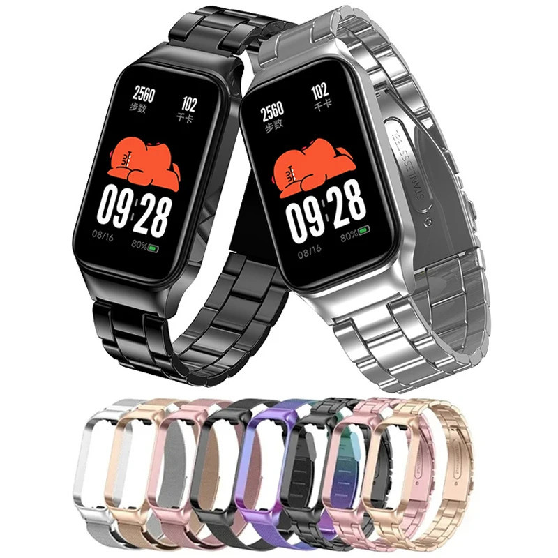 Cinturino Metallico In Acciaio Inossidabile Per Redmi Band 2 / Xiaomi Smart Band 8 Active – Regolabile 155-220mm – Colori Nero, Argento, Oro, Oro Rosa
