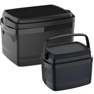 KIT COMBO 2 COOLER CAIXA TERMICA 12 E 5 LITROS PRETO TROPICAL COM PORTA LATINHAS SOPRANO