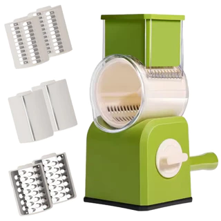 Cortador e Fatiador Vegetais Legumes Frutas Multifuncional Verde Manual 6 Laminas Castela