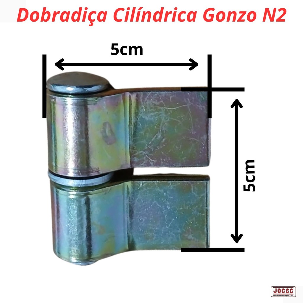 Dobradiça gonzo com aba N2 portão de ferro e aço kit 2 pçs