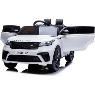 Carrinho Elétrico Infantil Land Rover Velar Branco Com Led Luzes MP3 Farol SD Controle Remoto