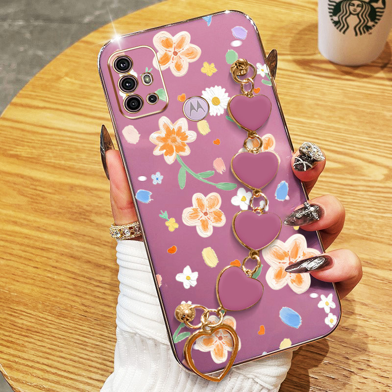 Monwutong Funda De Teléfono Para Moto G30/G20/G10, TPU Con Protección Anticaídas, Efecto Purpurina, Color Rosa