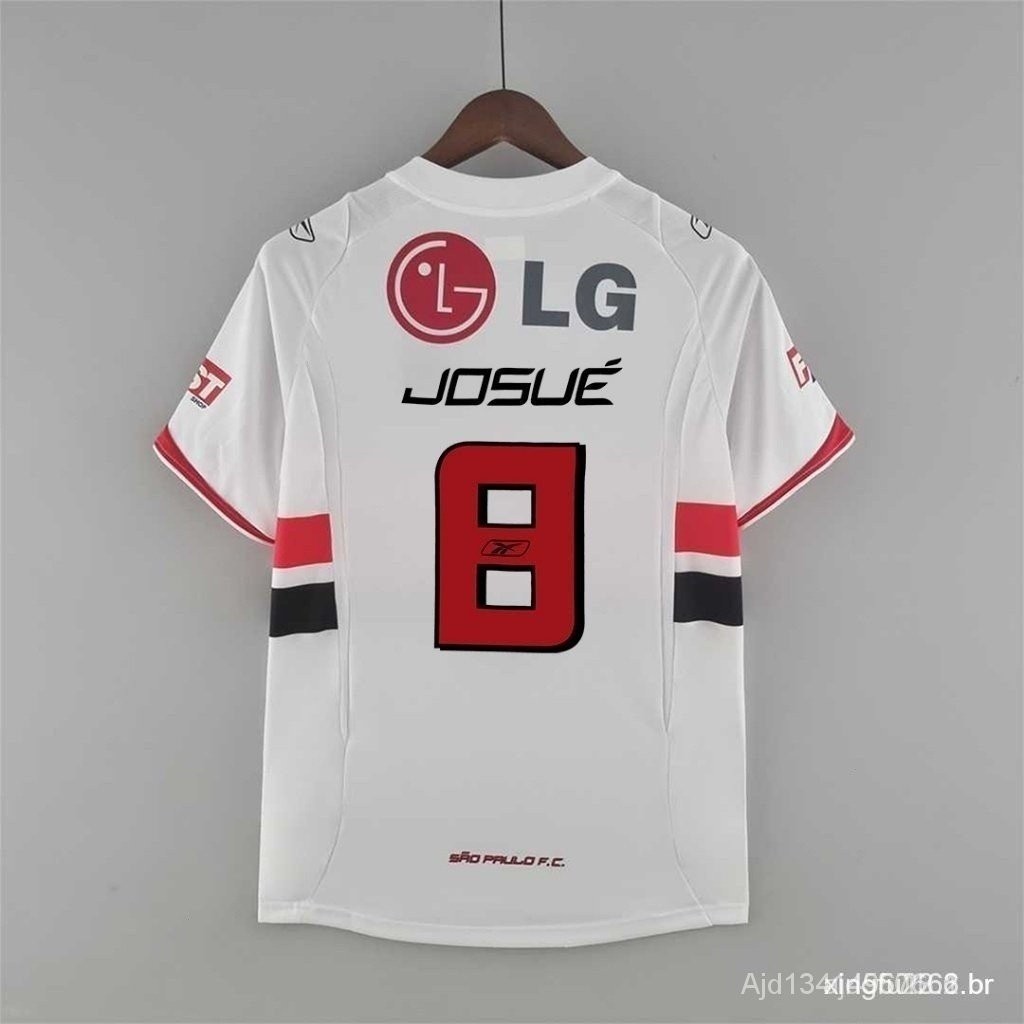 2006 São Paulo JOSUE Alta Qualidade Retro Futebol Jersey Custom Home T-Shirt OXNE