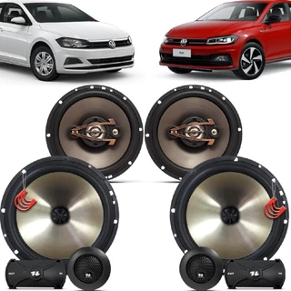 Kit Alto Falantes Dianteiros + Traseiros Volkswagen Polo 2017 até 2022 - Hurricane Platino 640w em Oferta na Shopee
