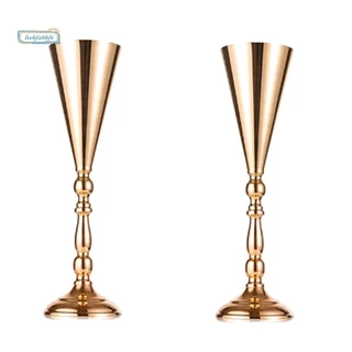 Vaso De Flores De Mesa , 2 Peças , Peça Central De Casamento , Decoração , Suporte Metal , Ornamentos Artificiais Para P